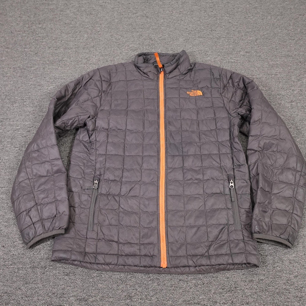 The North Face ThermoBall Jacket Boys 14-16 Gray Insulated Puffer Outdoor